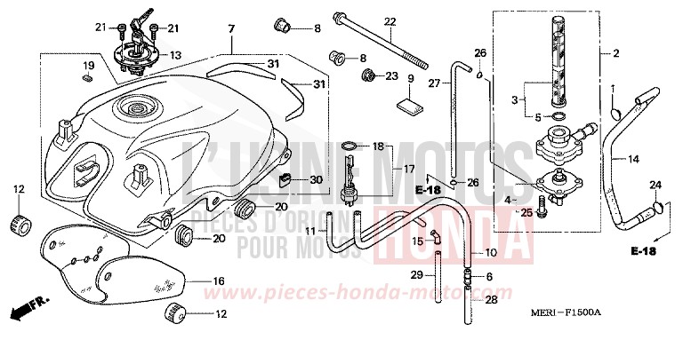 RESERVOIR A CARBURANT (CBF600S/SA) von CBF600S ABS PEARL BREEZY BLUE (PB341) von 2005